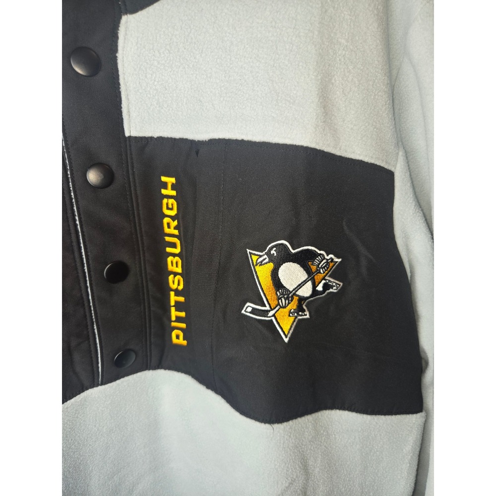 Fanatics Pittsburgh Penguins Mens GIconic‎ Polar Fleece Snap Qtr Zip Pullover - Picture 3 of 7